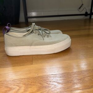 Women's Suede Platform Sneakers in Gray